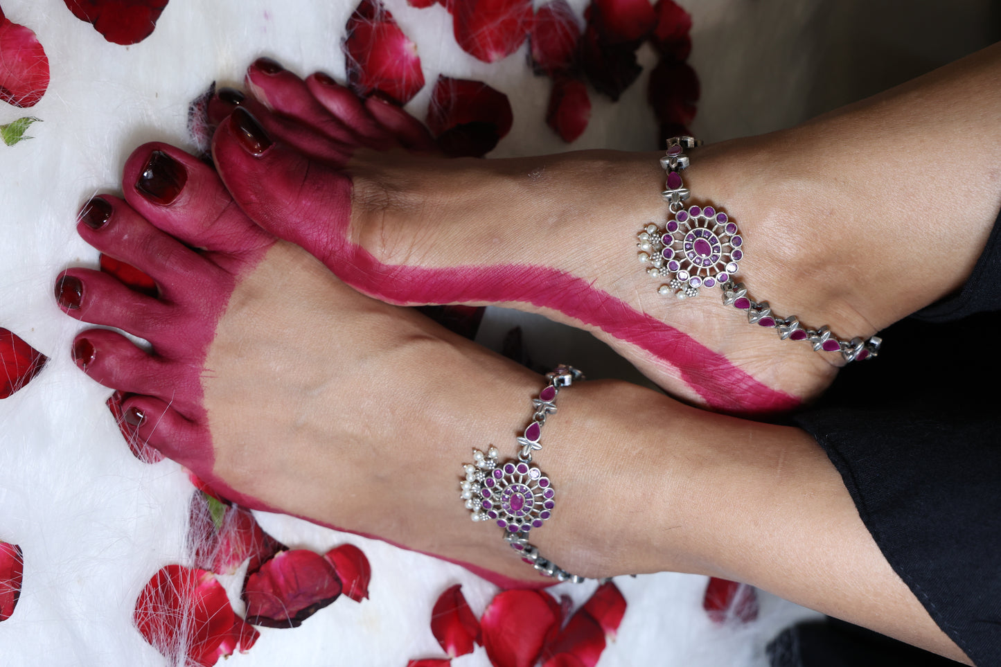 Monalisha stones payal pair