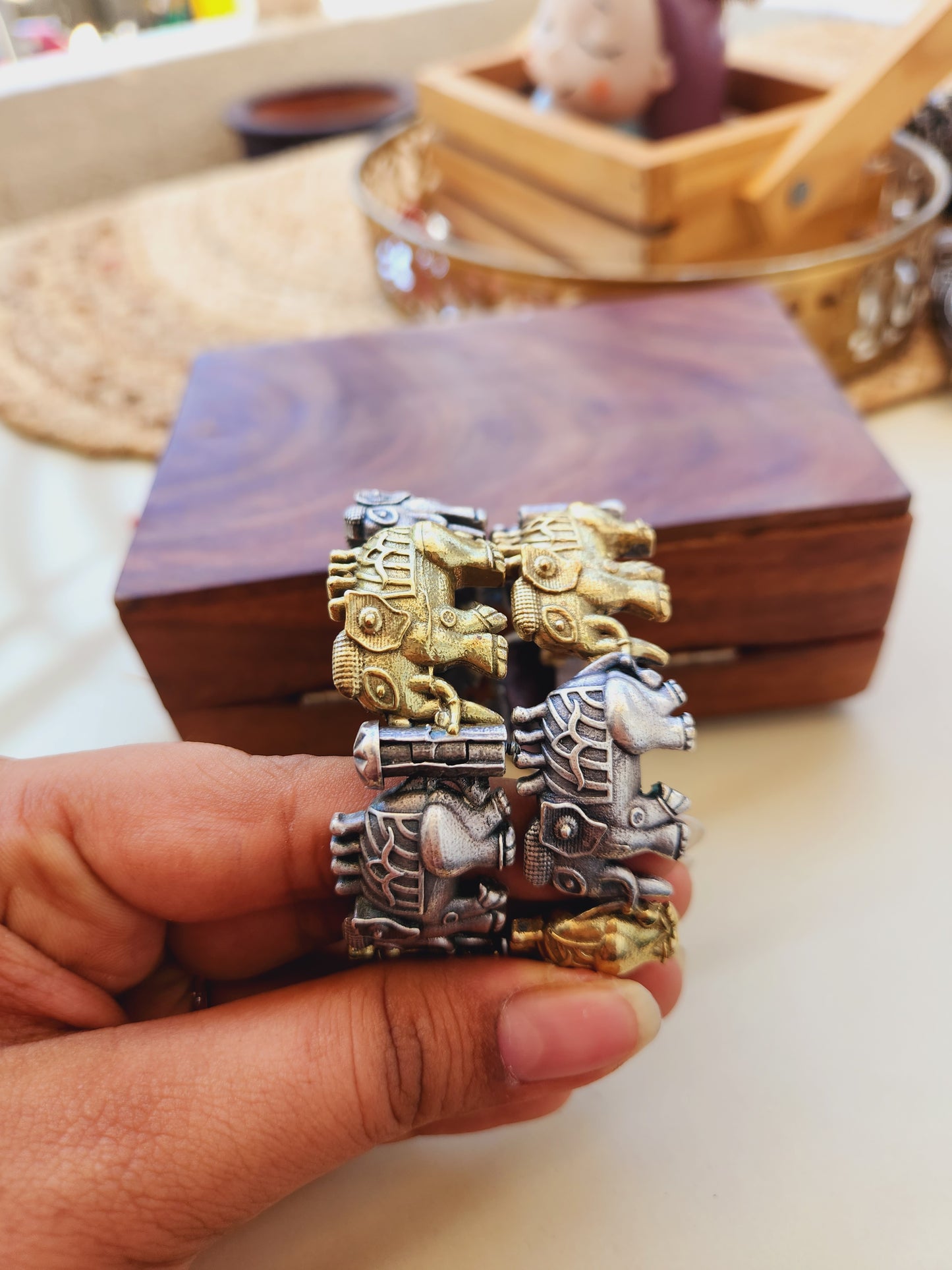 Namrata Large size Dual tone elephant kada