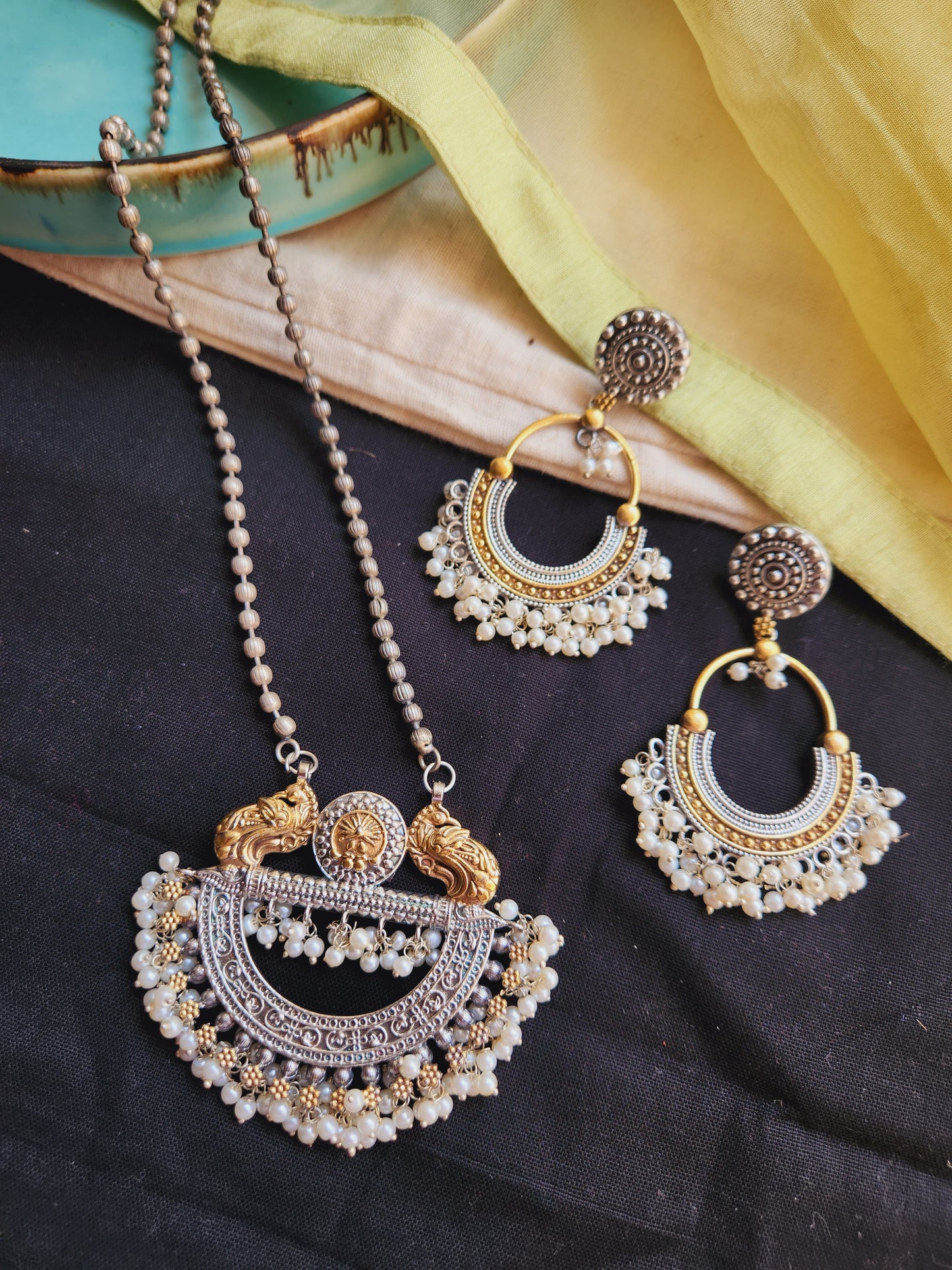 Mishka Fusion dual tone necklace