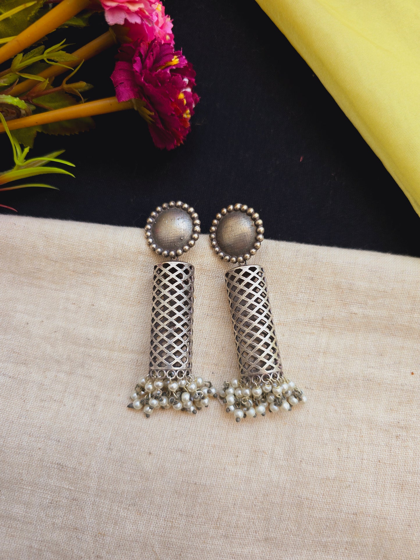 Antique cylinder jhumkas