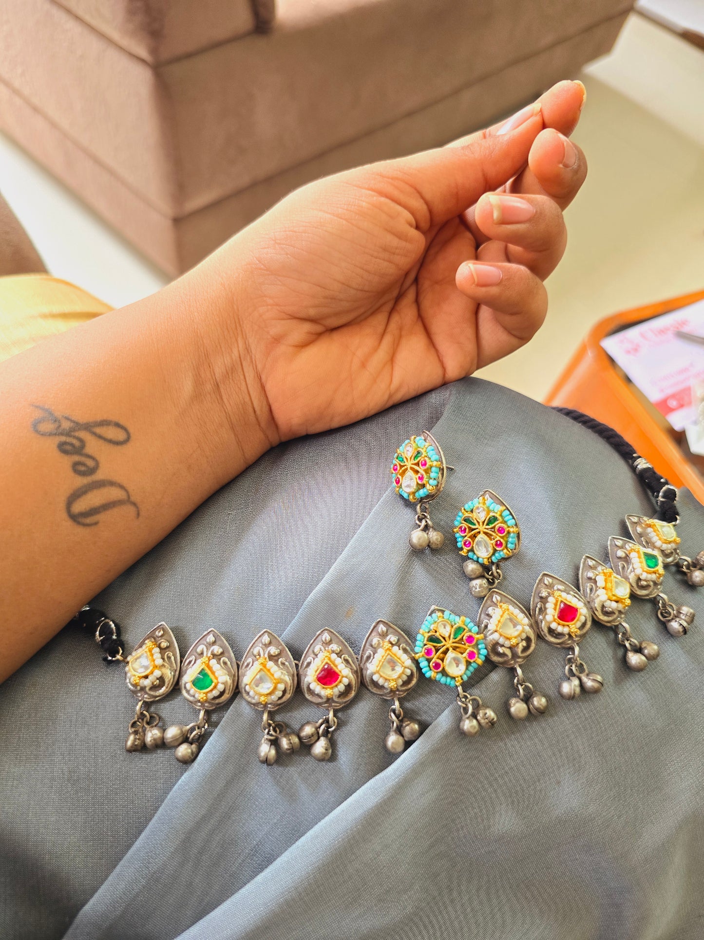 Rose Petal Pachi kundan Choker