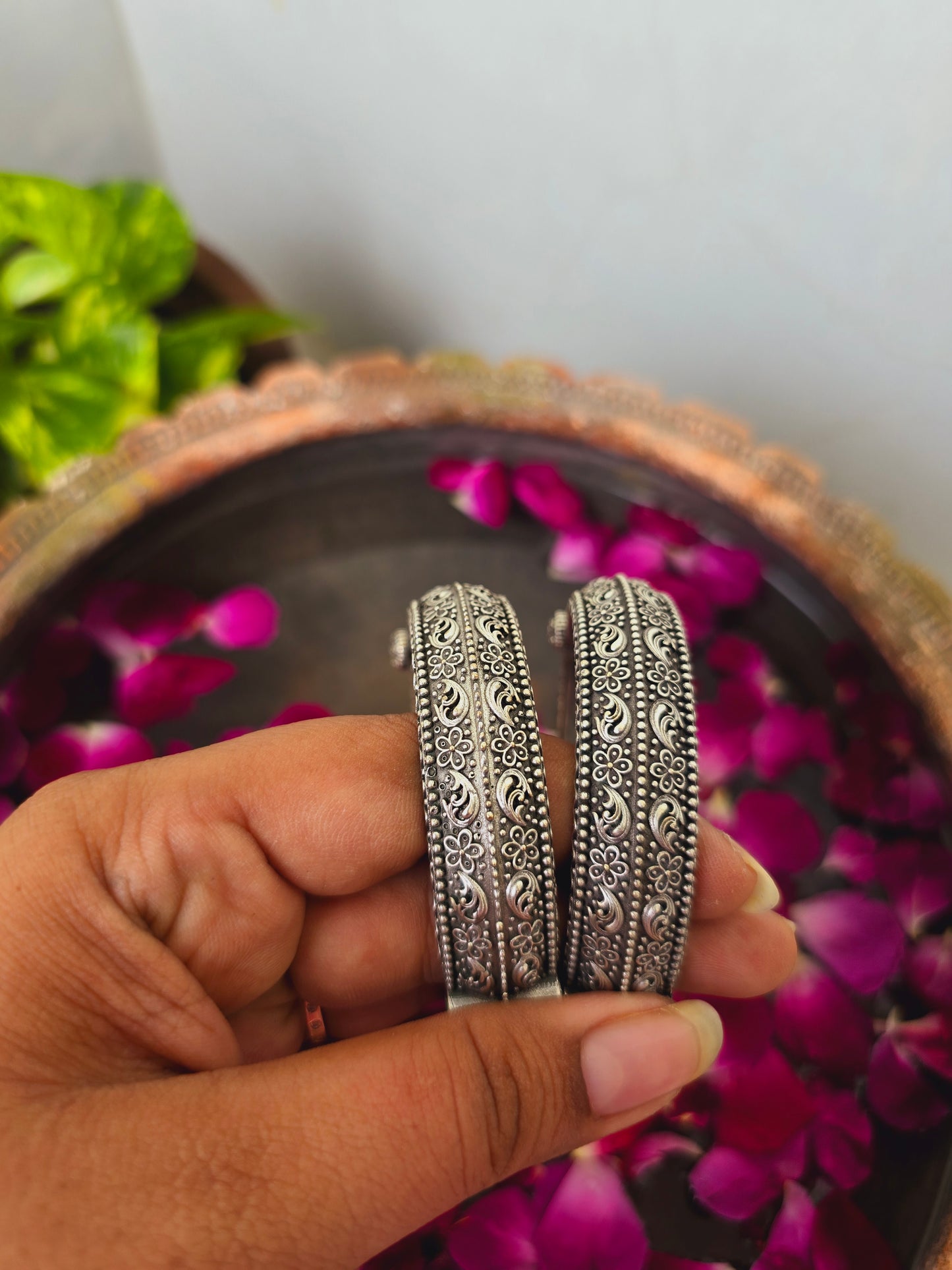 Large size Silver kada