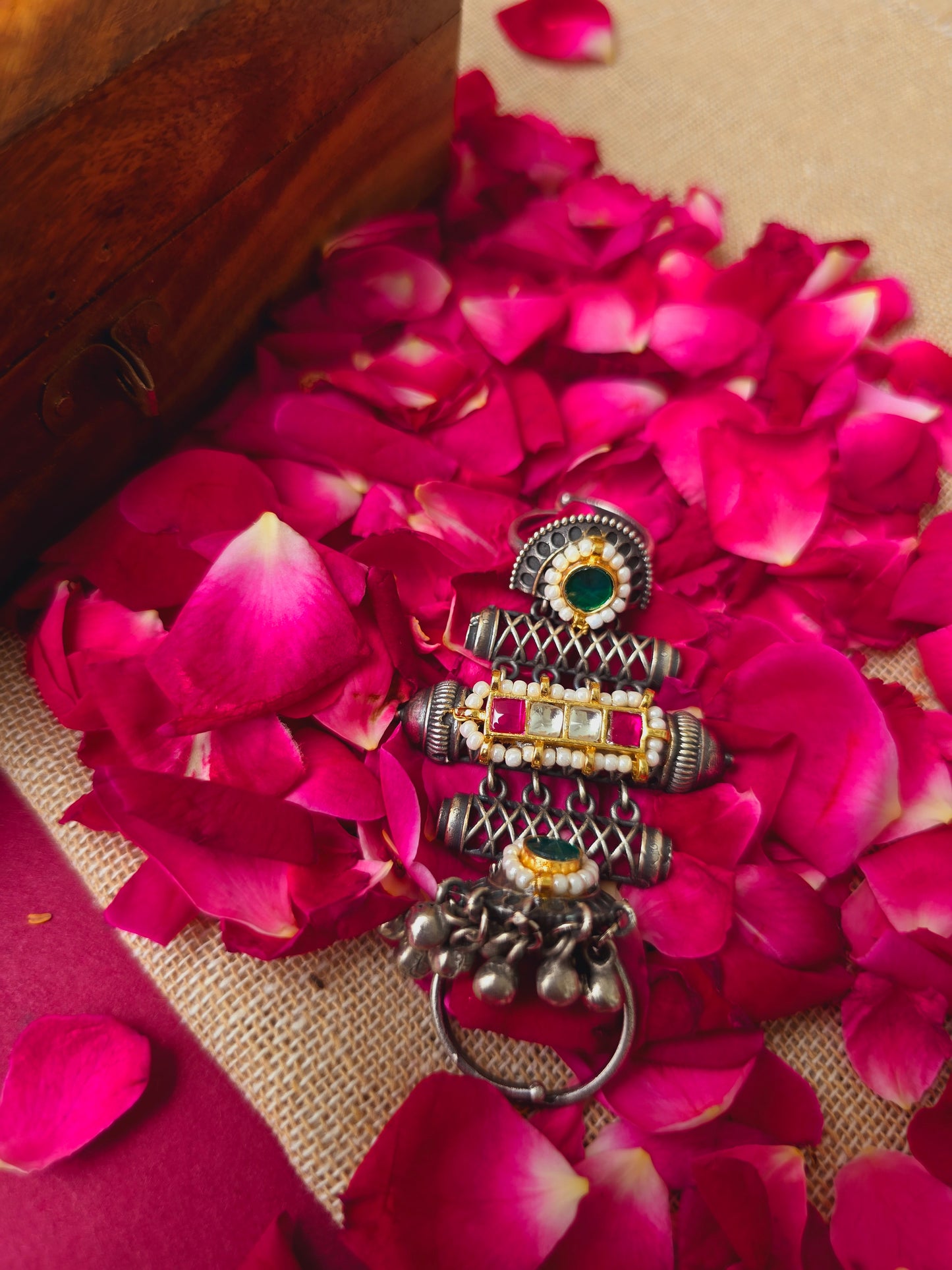 Megha Pachi kundan ring