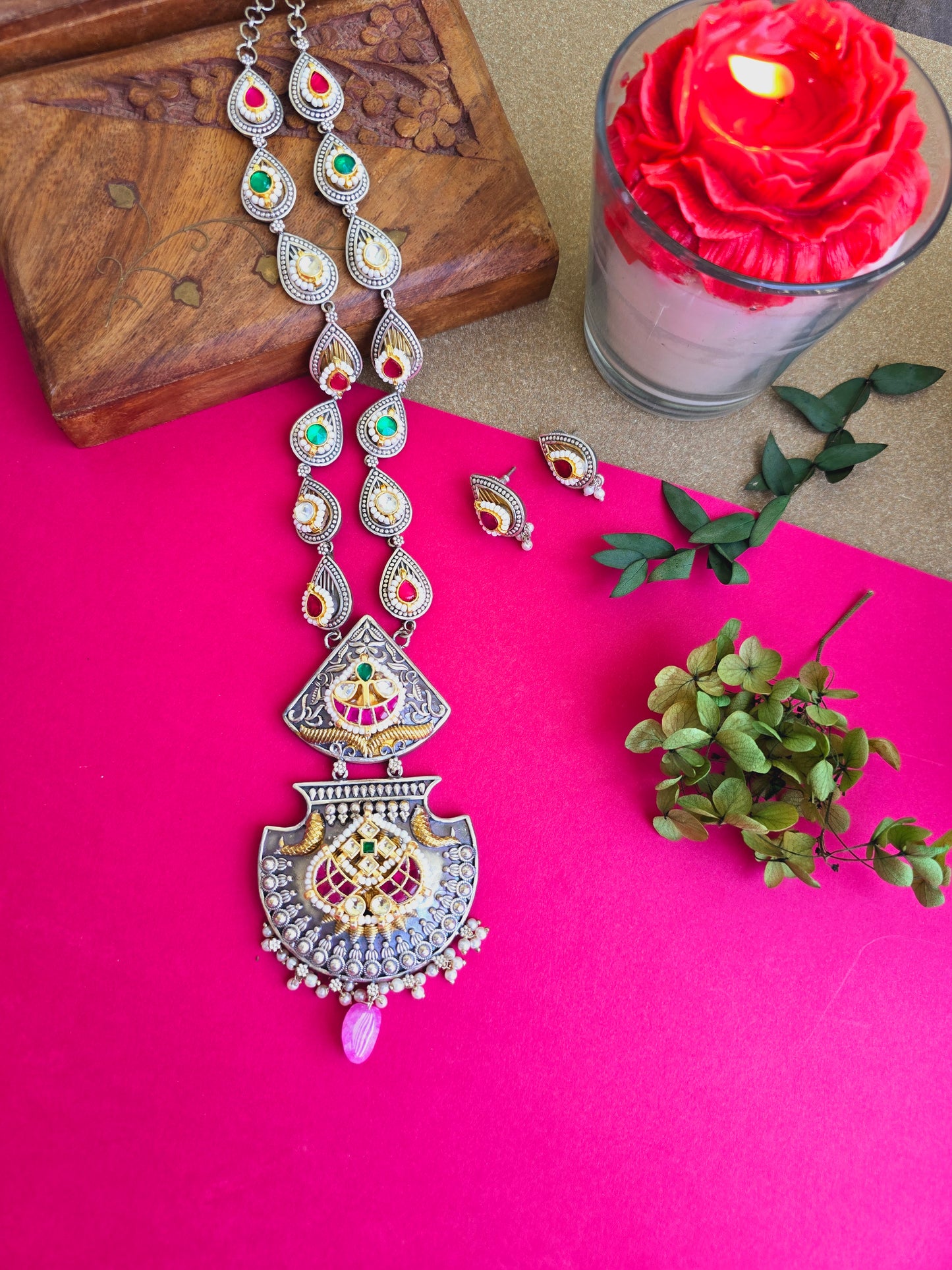 Shivani Pachi kundan necklace