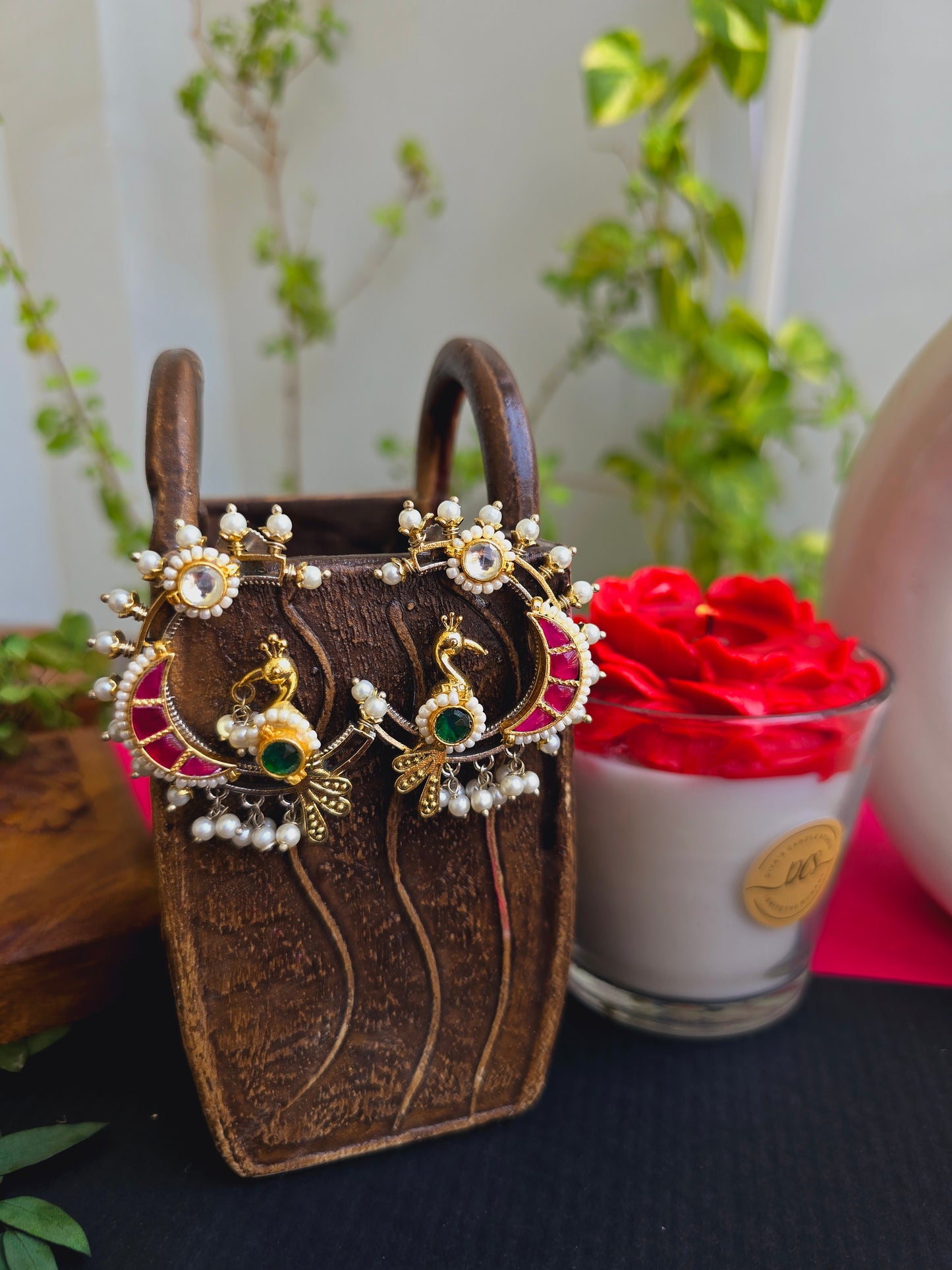 Baugh Pachi kundan Peacock studs 🦚