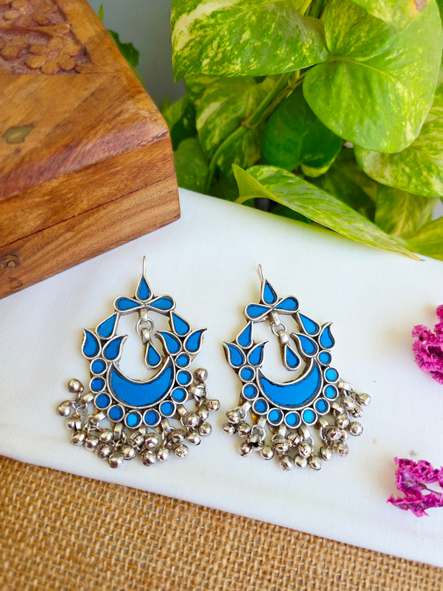 Aaina glass chandbali