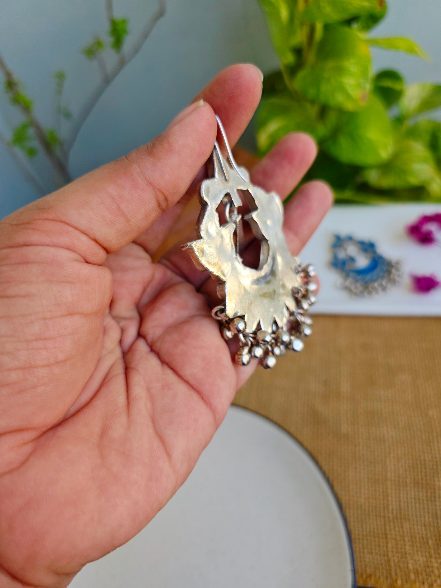 Aaina glass chandbali