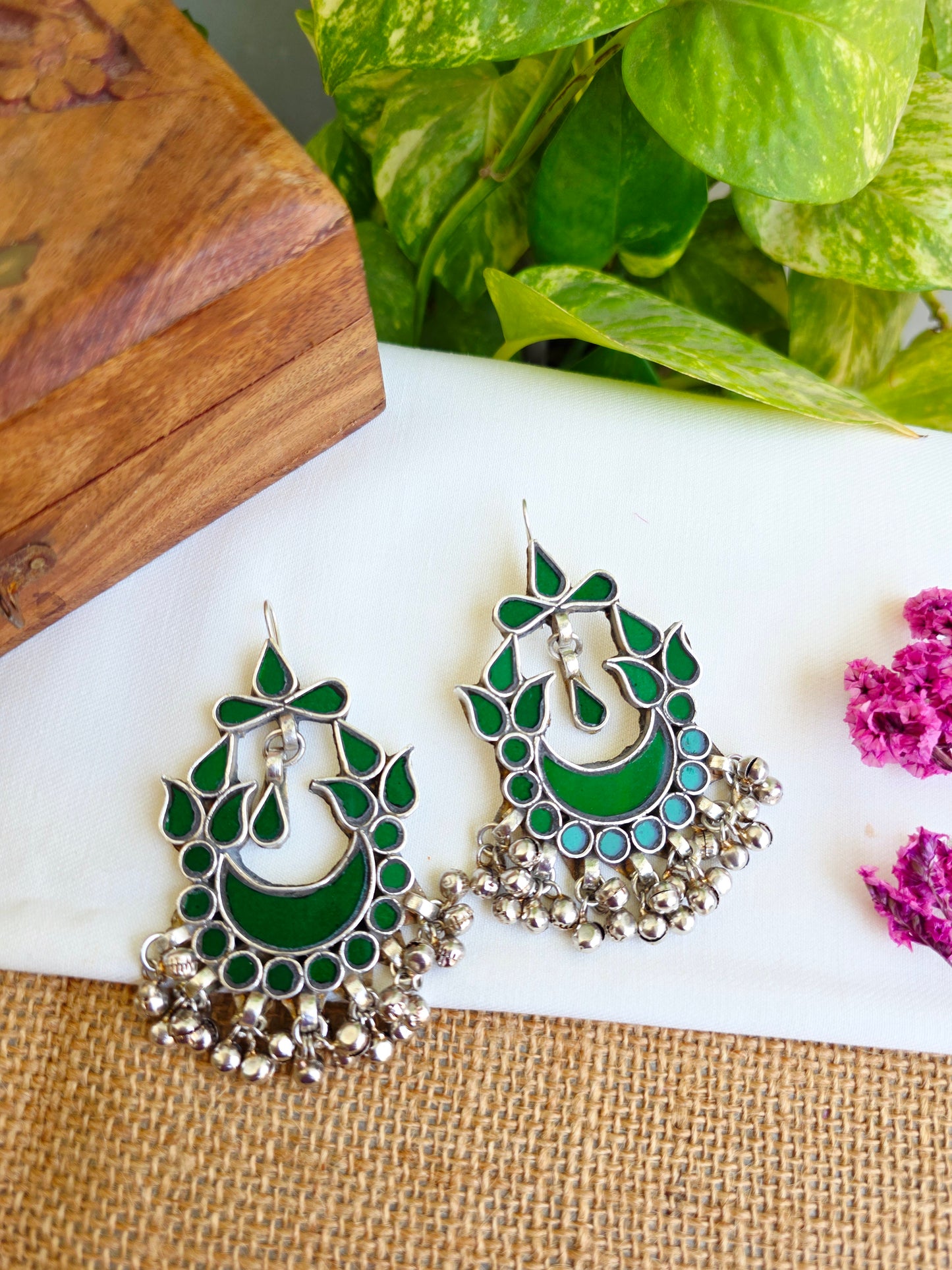 Aaina glass chandbali