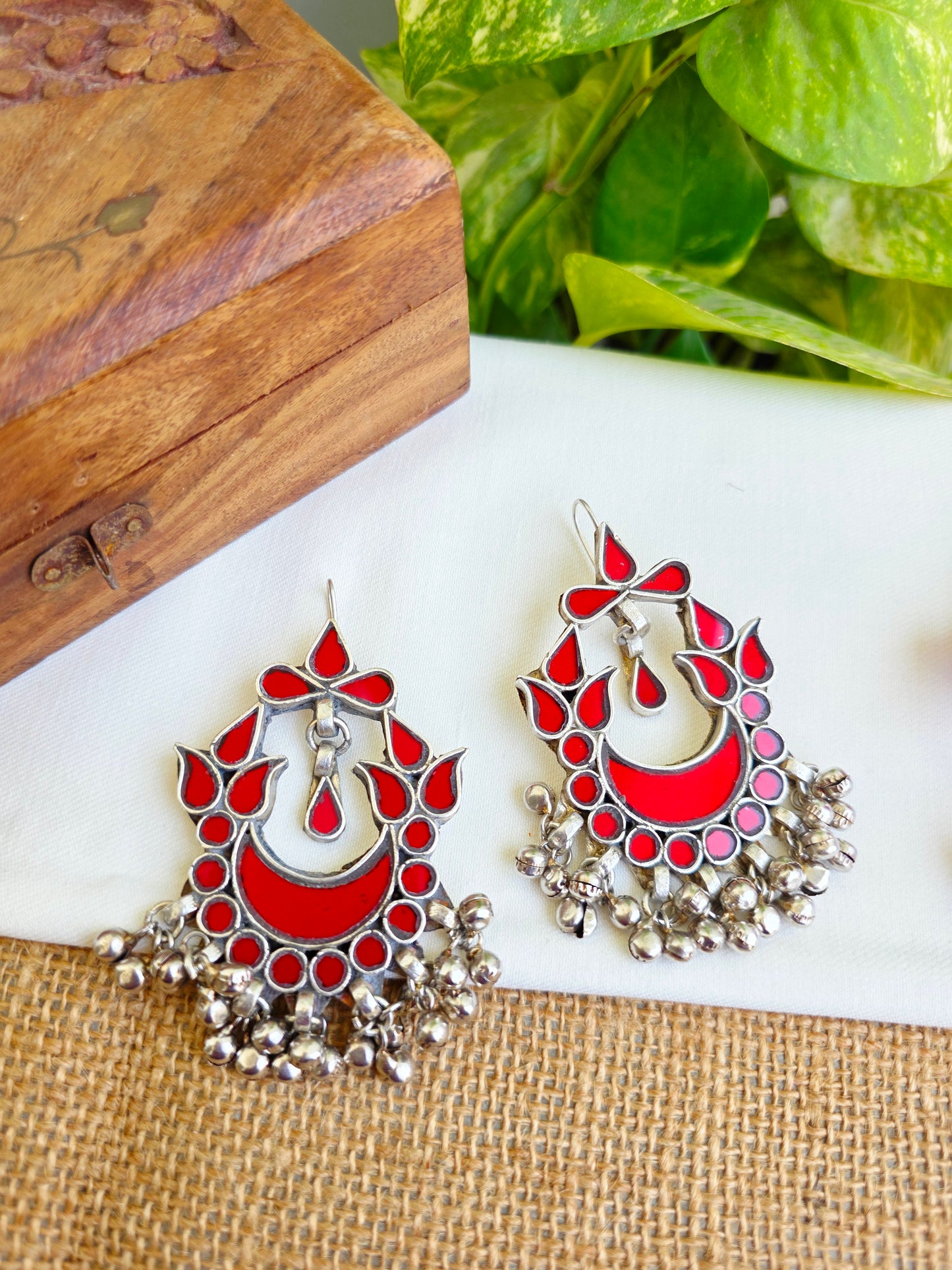 Aaina glass chandbali