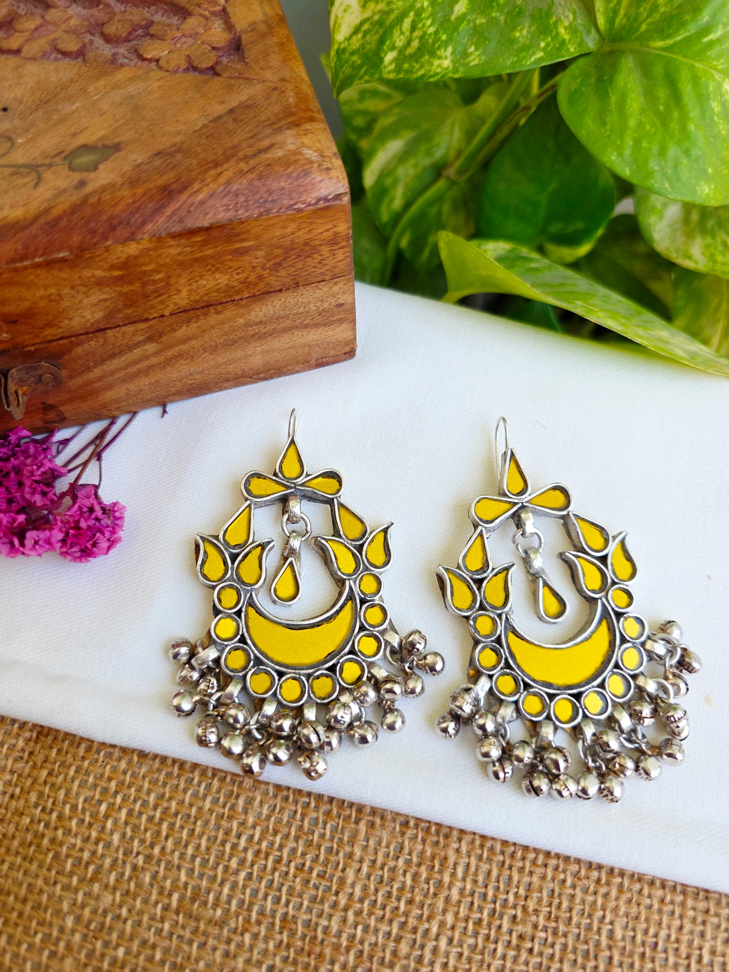 Aaina glass chandbali