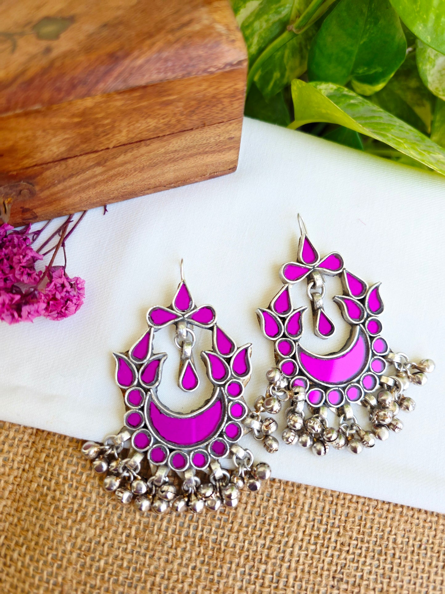 Aaina glass chandbali