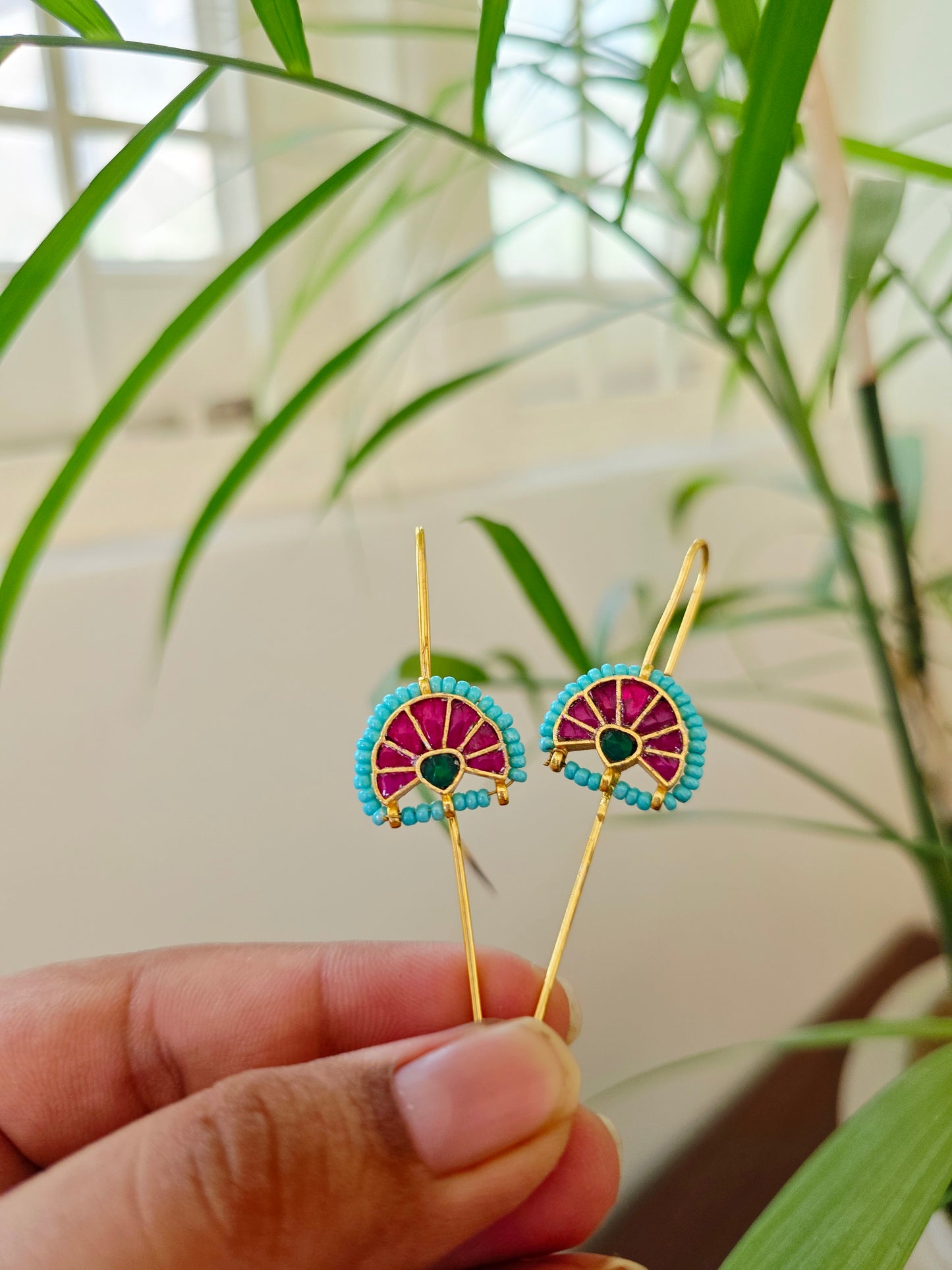 Lily Half moon needle kundan earcuff