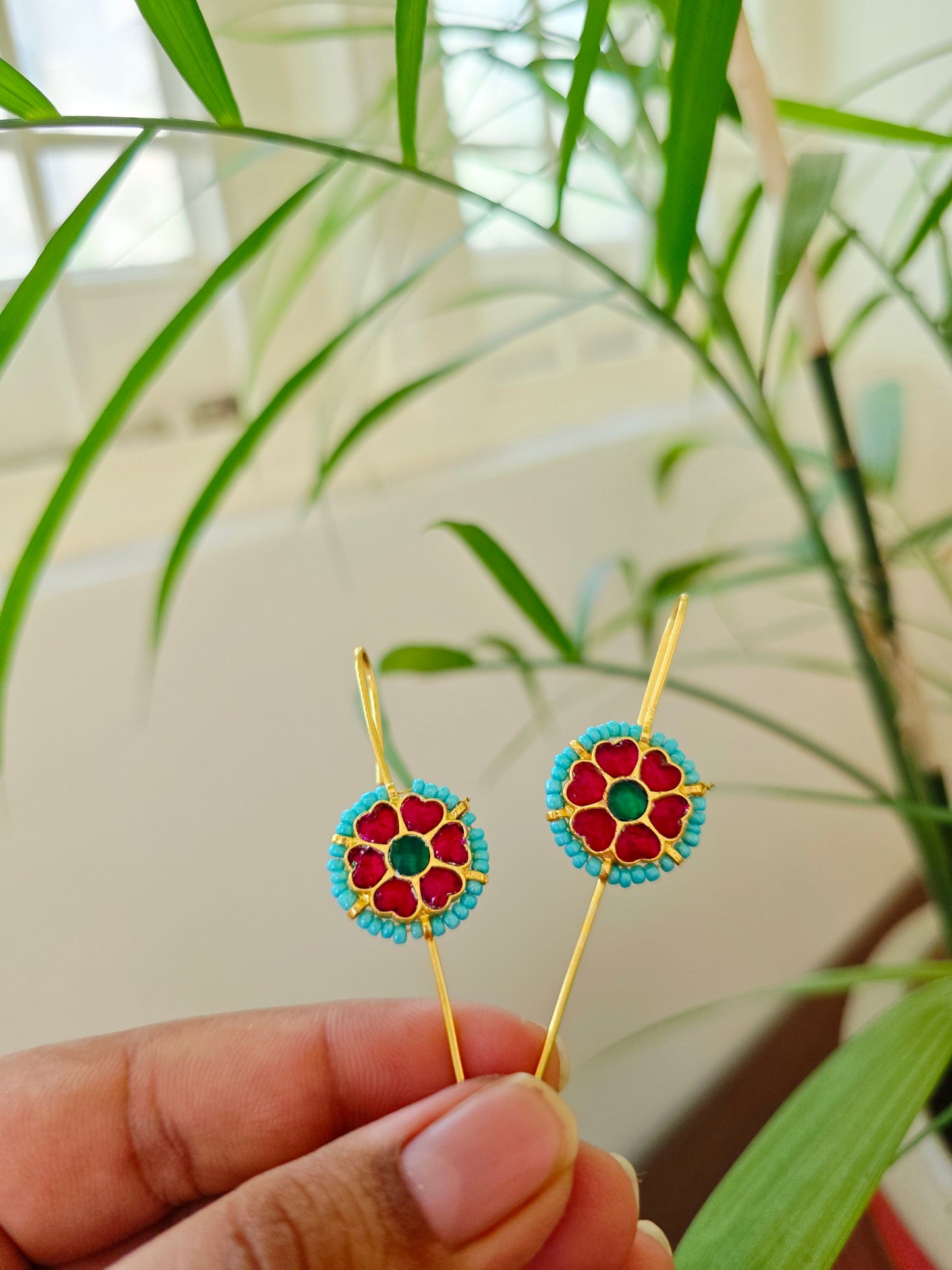 Rajni Flower kundan needle earcuff