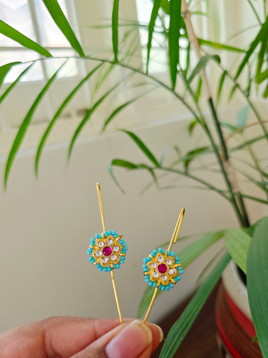 Star kundan needle earcuff