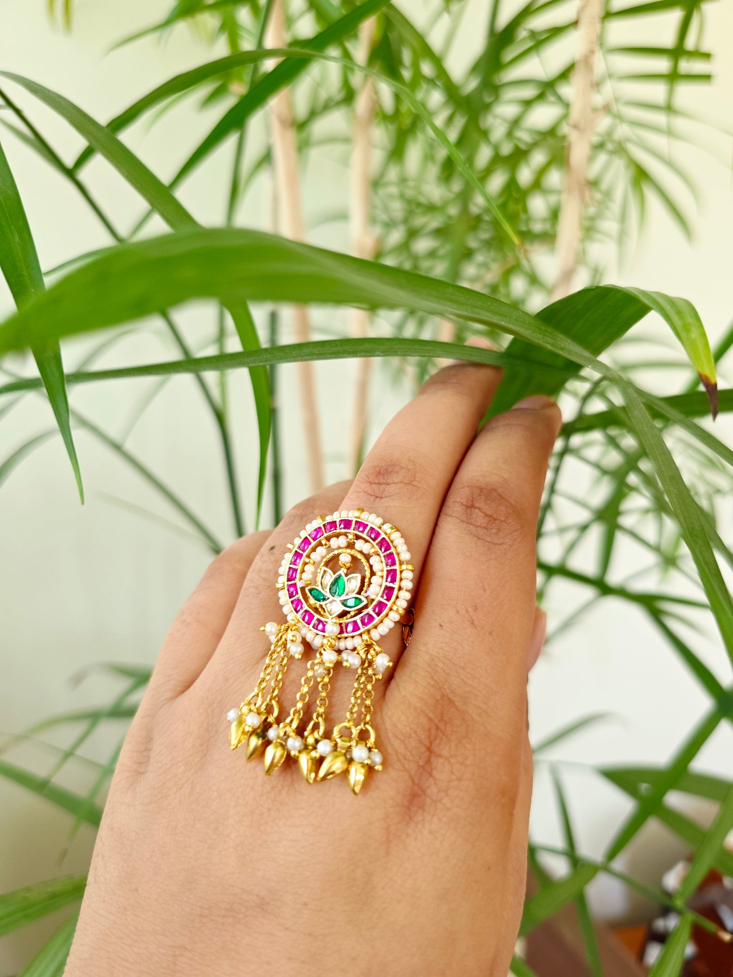 Kundan jadau round ring