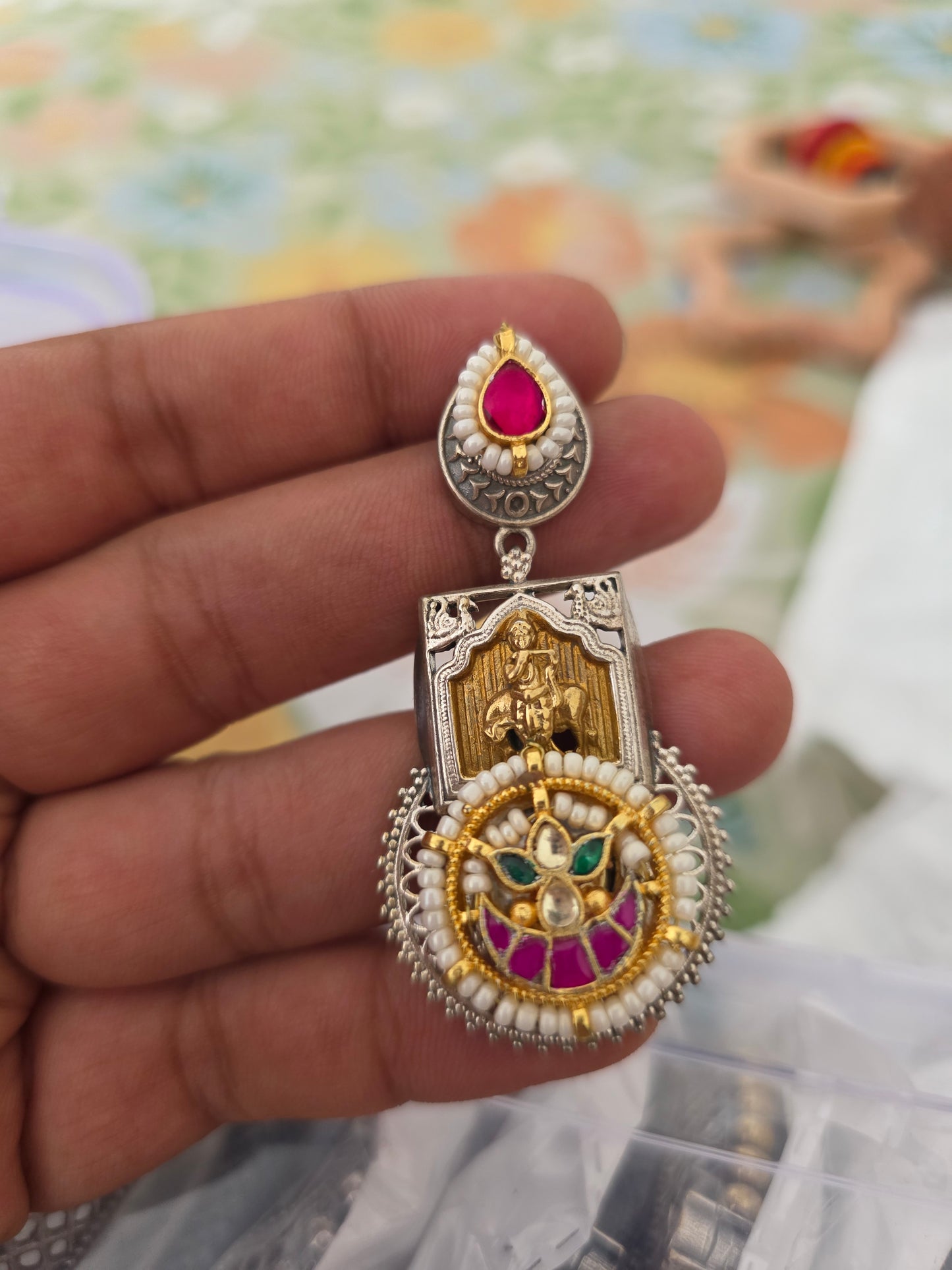 Krishna pachi kundan danglers
