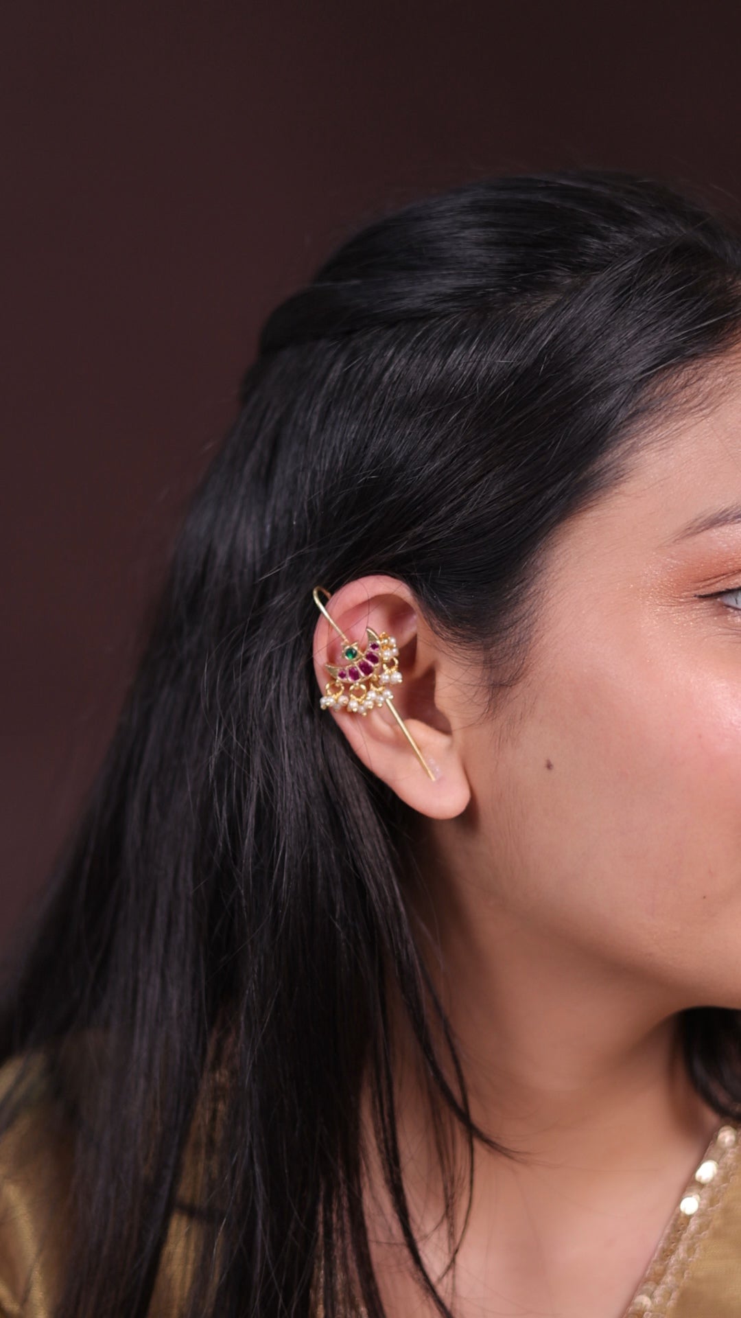 Babita kundan Needle earcuffs
