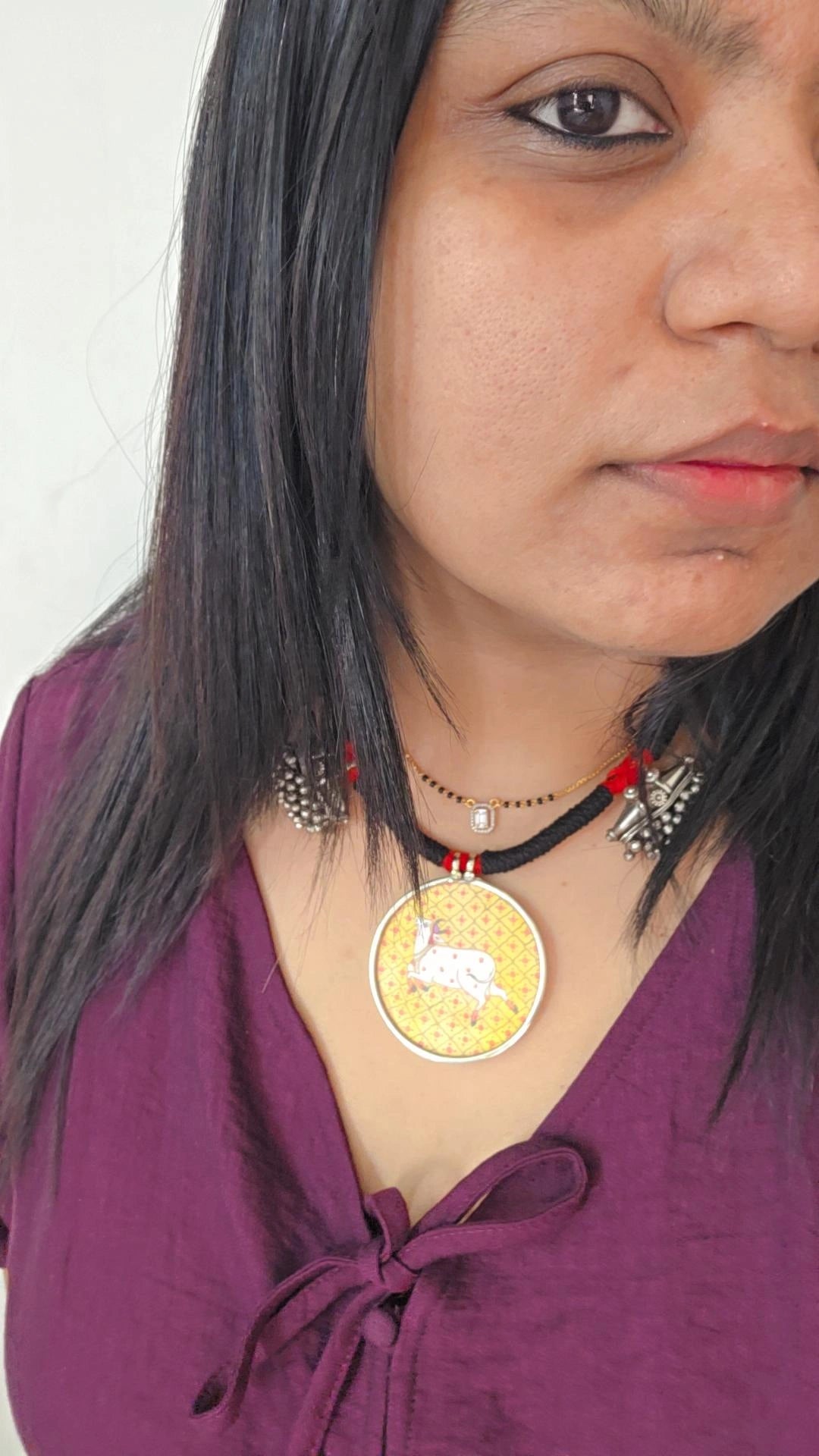 Pichwait art antique thread necklace/choker