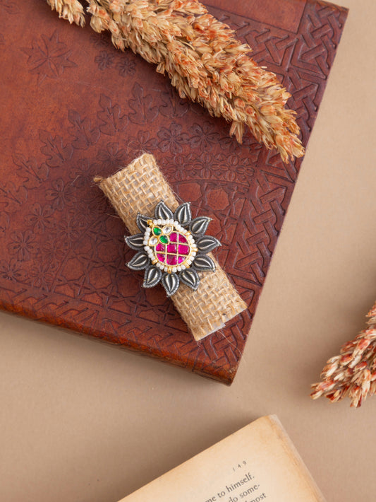 Pinky Pineapple kundan ring  🍍