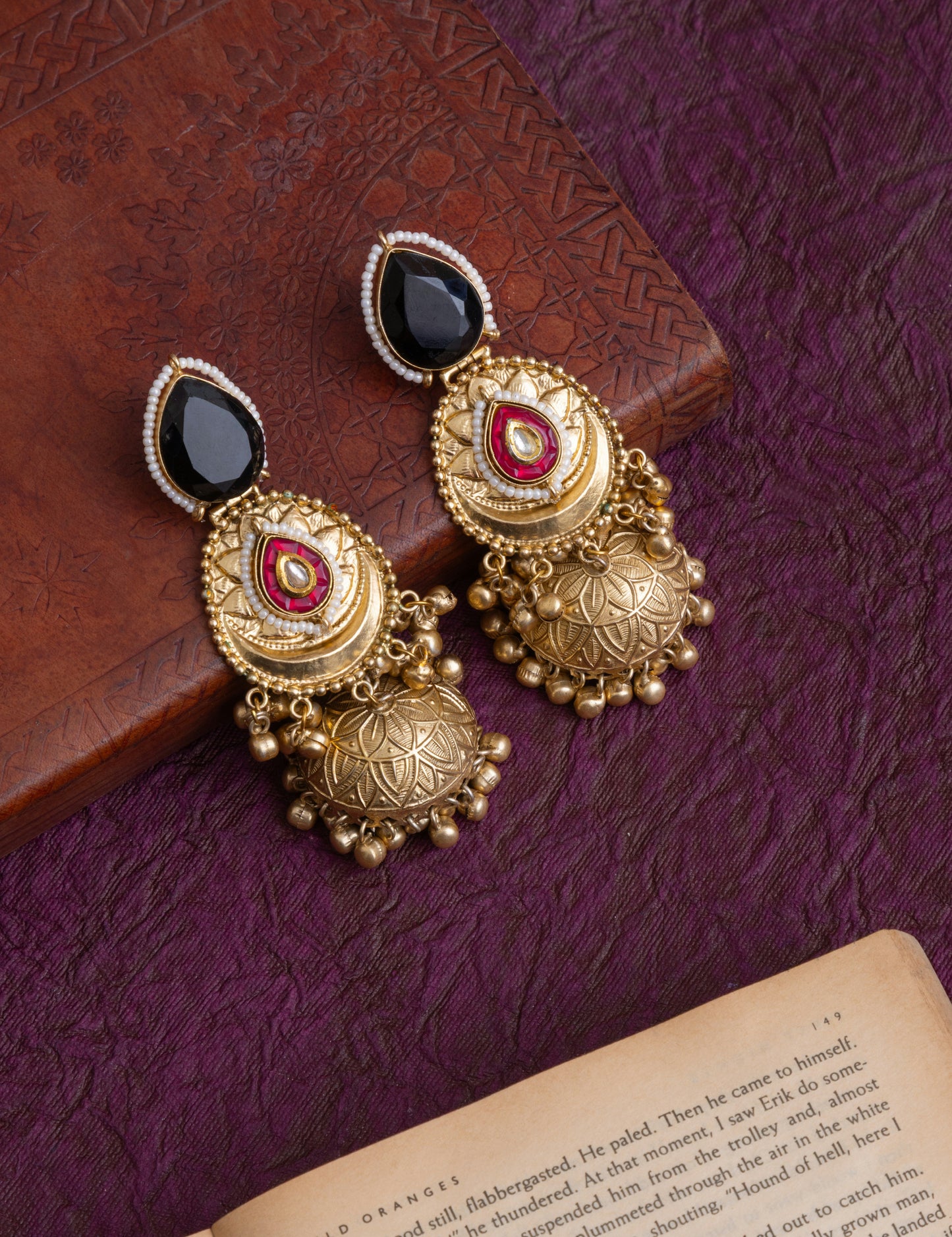 Isha gold jhumkas