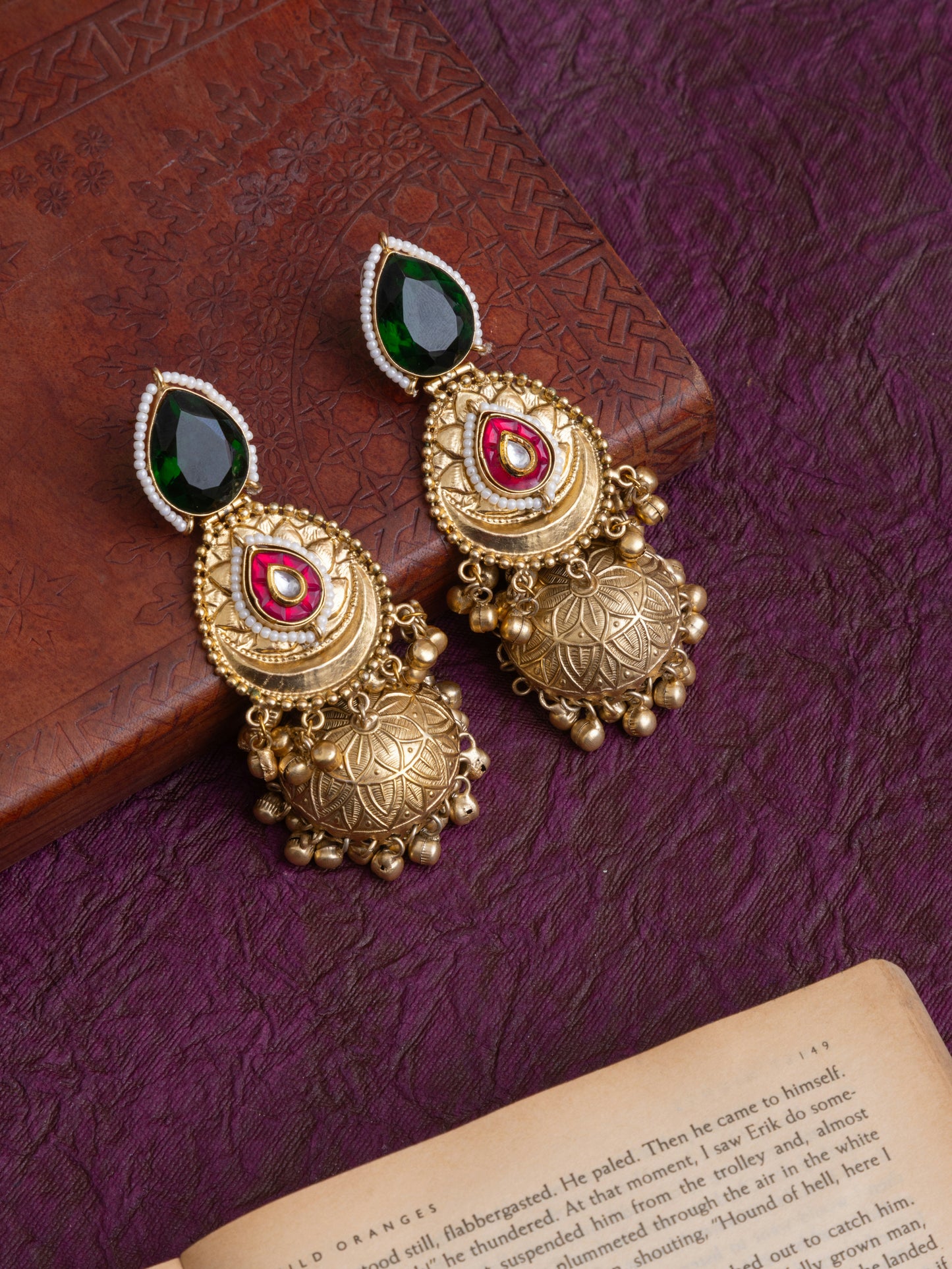 Isha gold jhumkas