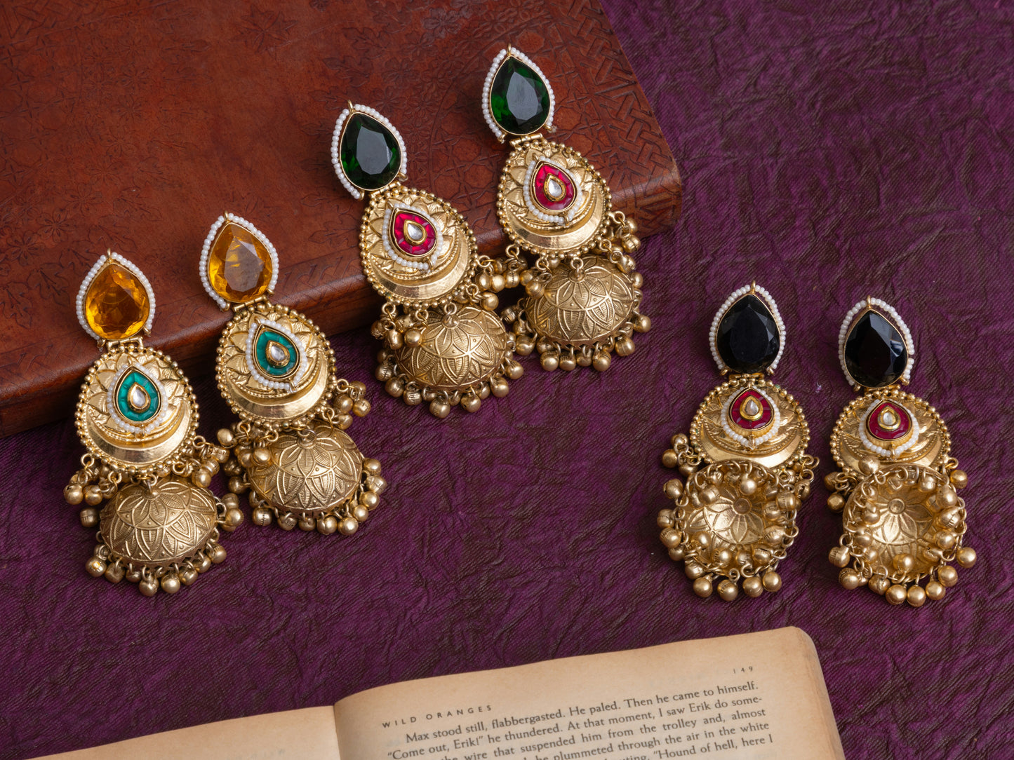 Isha gold jhumkas