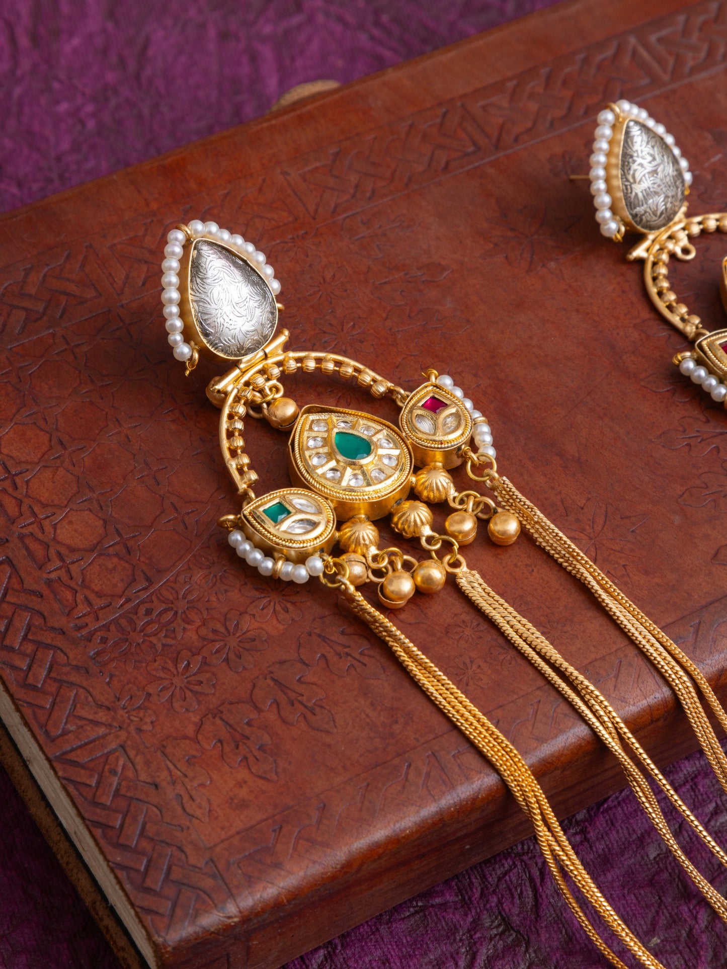 Namita kashmiri gold earrings