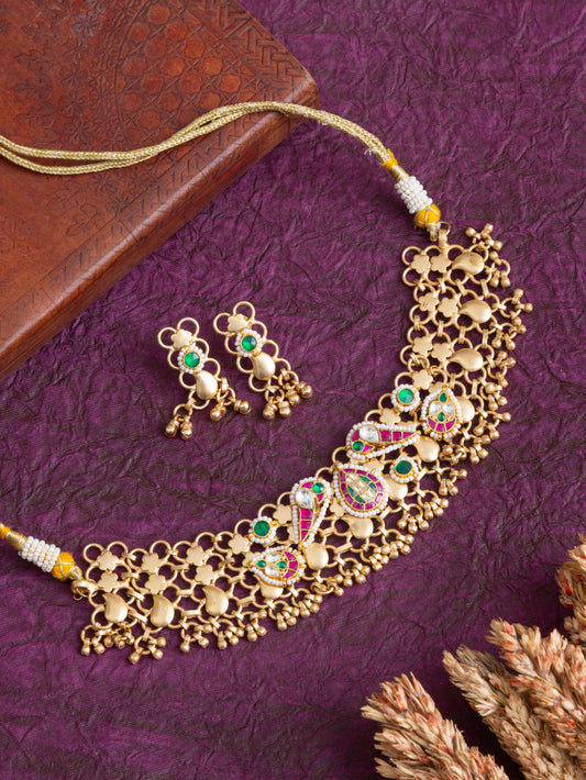 Hemangini gold jadau kundan choker