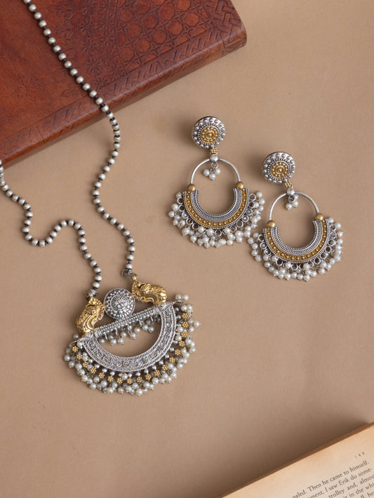 Mishka Fusion dual tone necklace