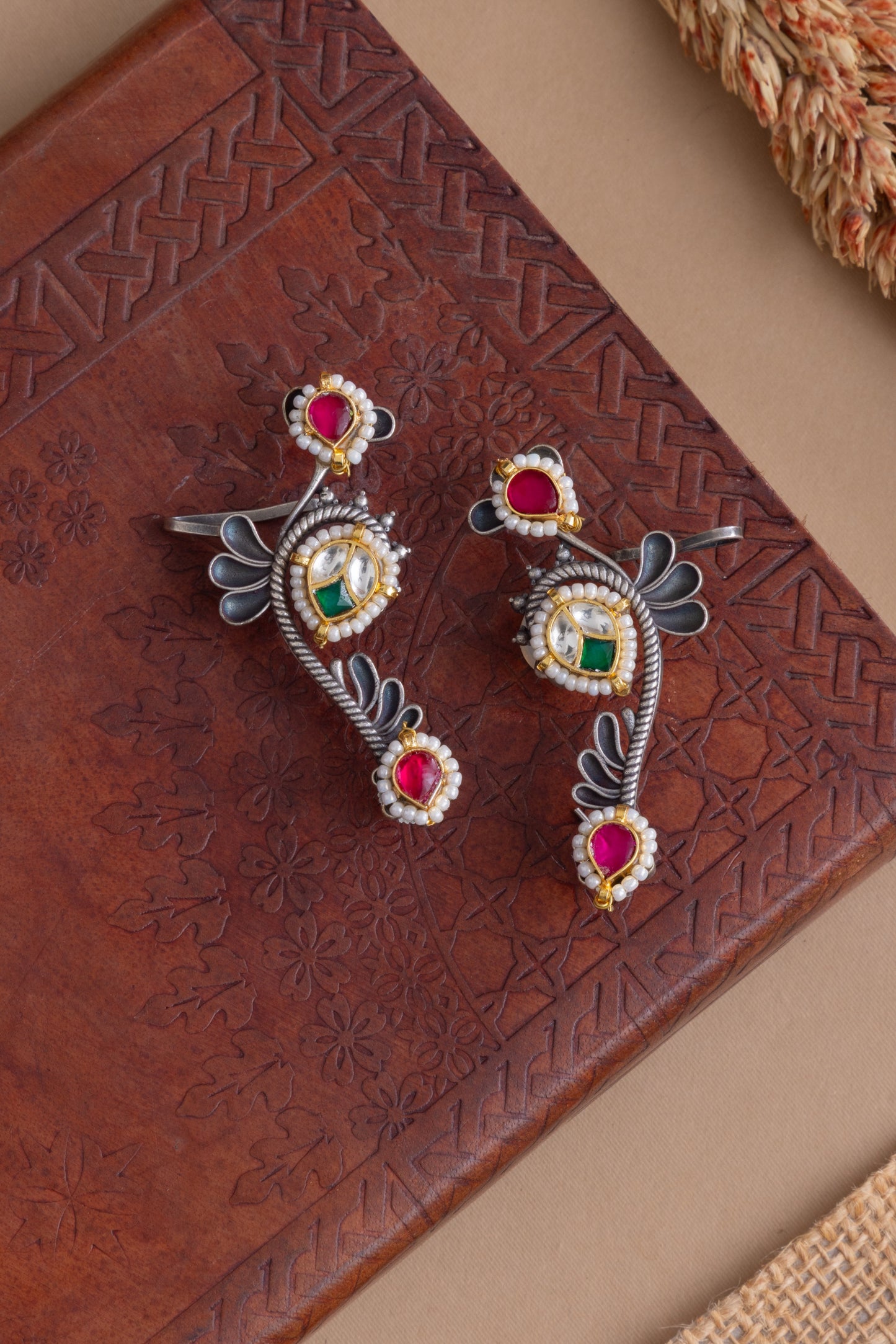 Heer fusion kundan earcuff