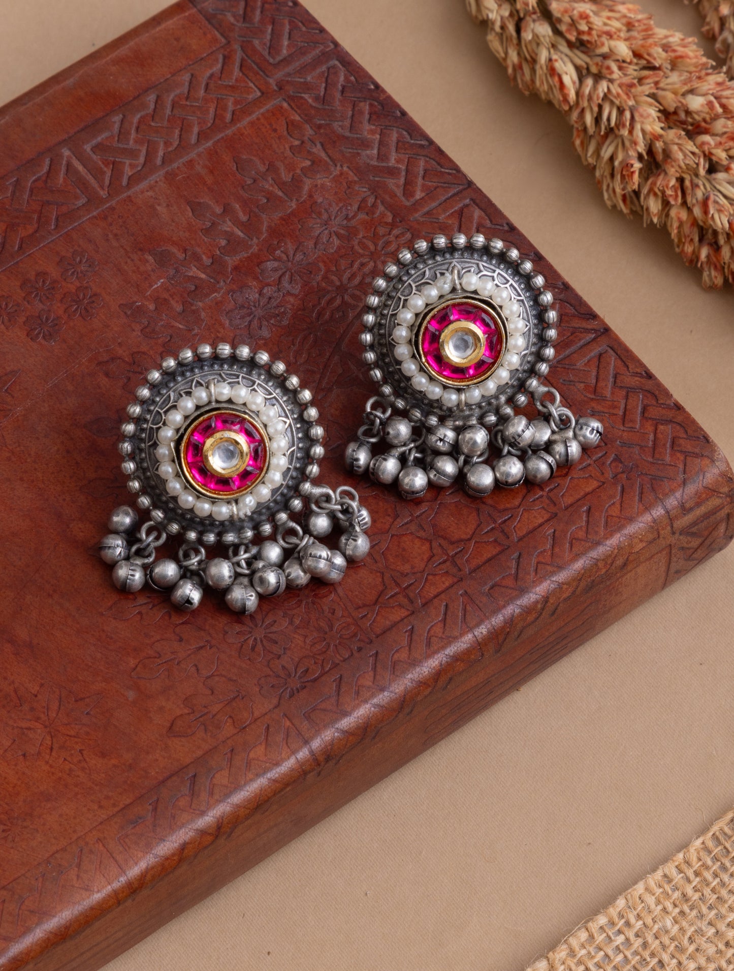 Silver ghunghroo studs