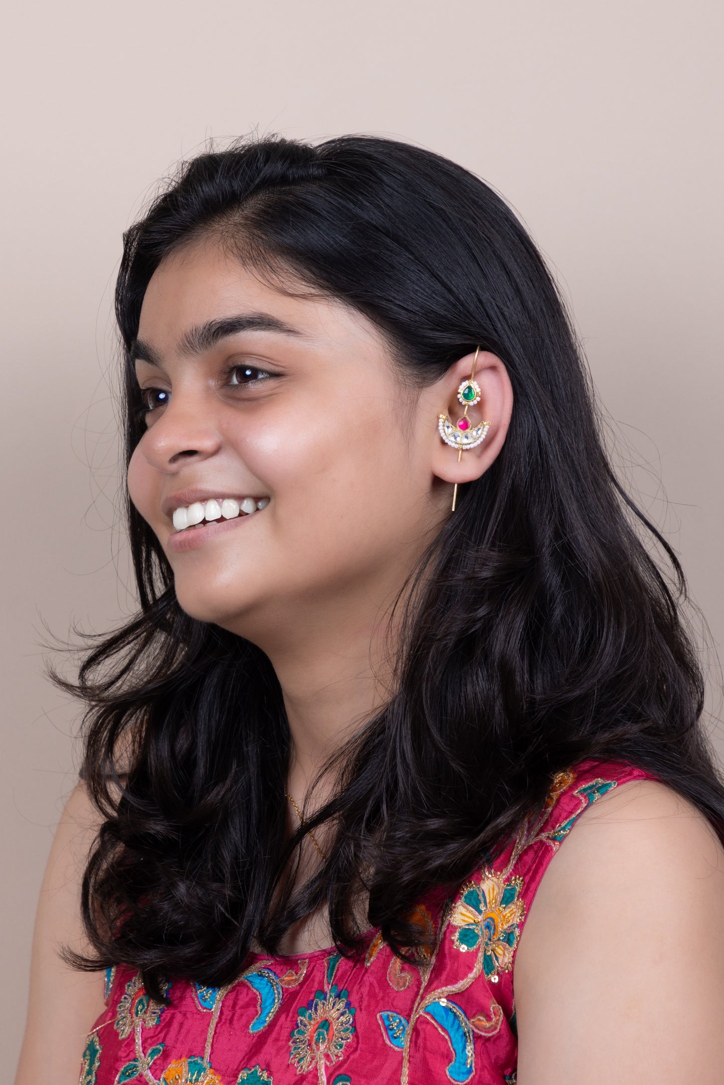 Chandani needle kundan earcuffs