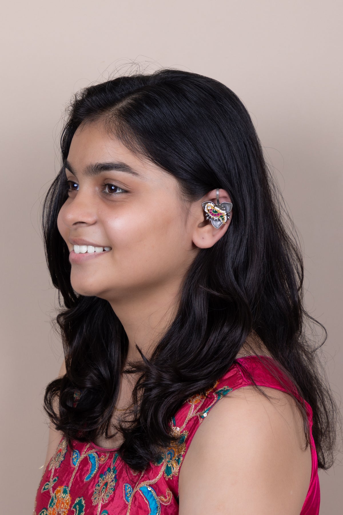 Bulbul silver pachi kundan bugadi