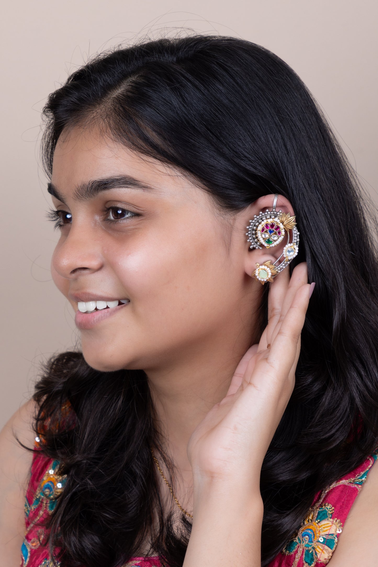 Aabhusan kundan earcuffs