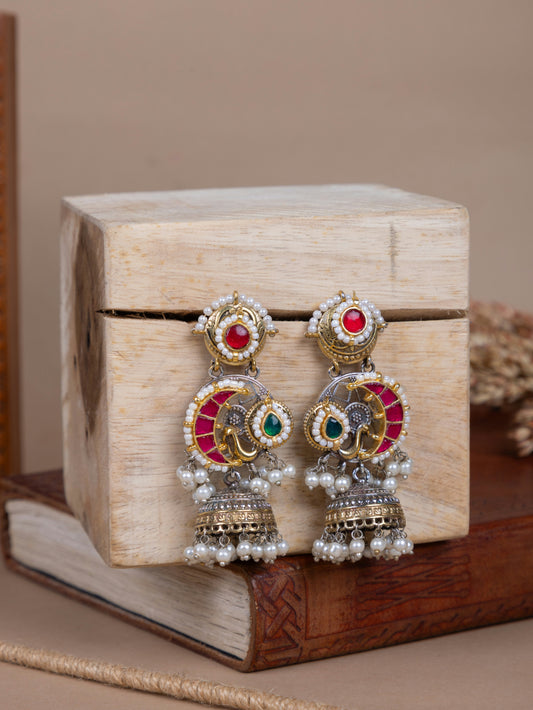 Manya fusion pachi kundan jhumka