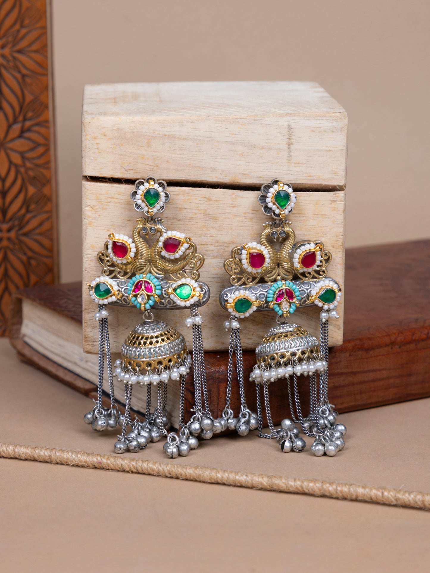 Raani fusion kundan earrings