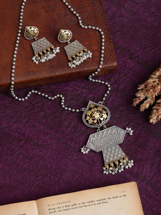 Sitara fusion dual tone necklace