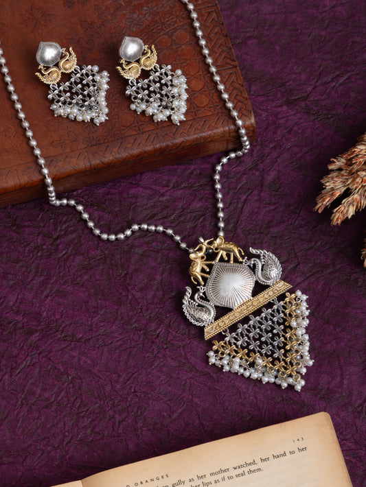 Karishma fusion dual tone necklace