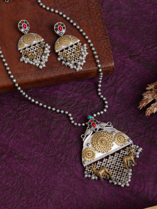 Yuvrani fusion deer necklace