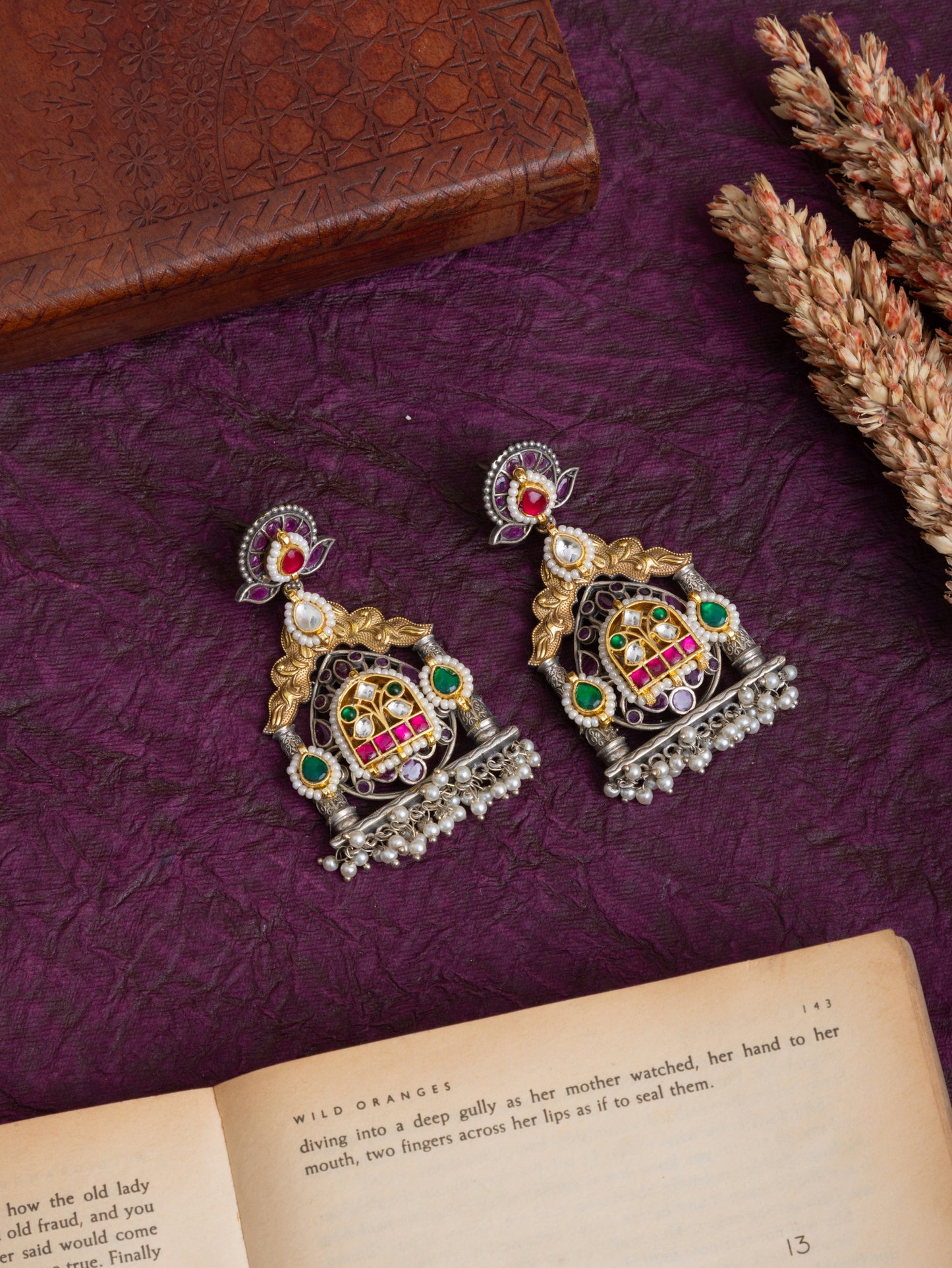 Sheesh Mahal kundan earrings