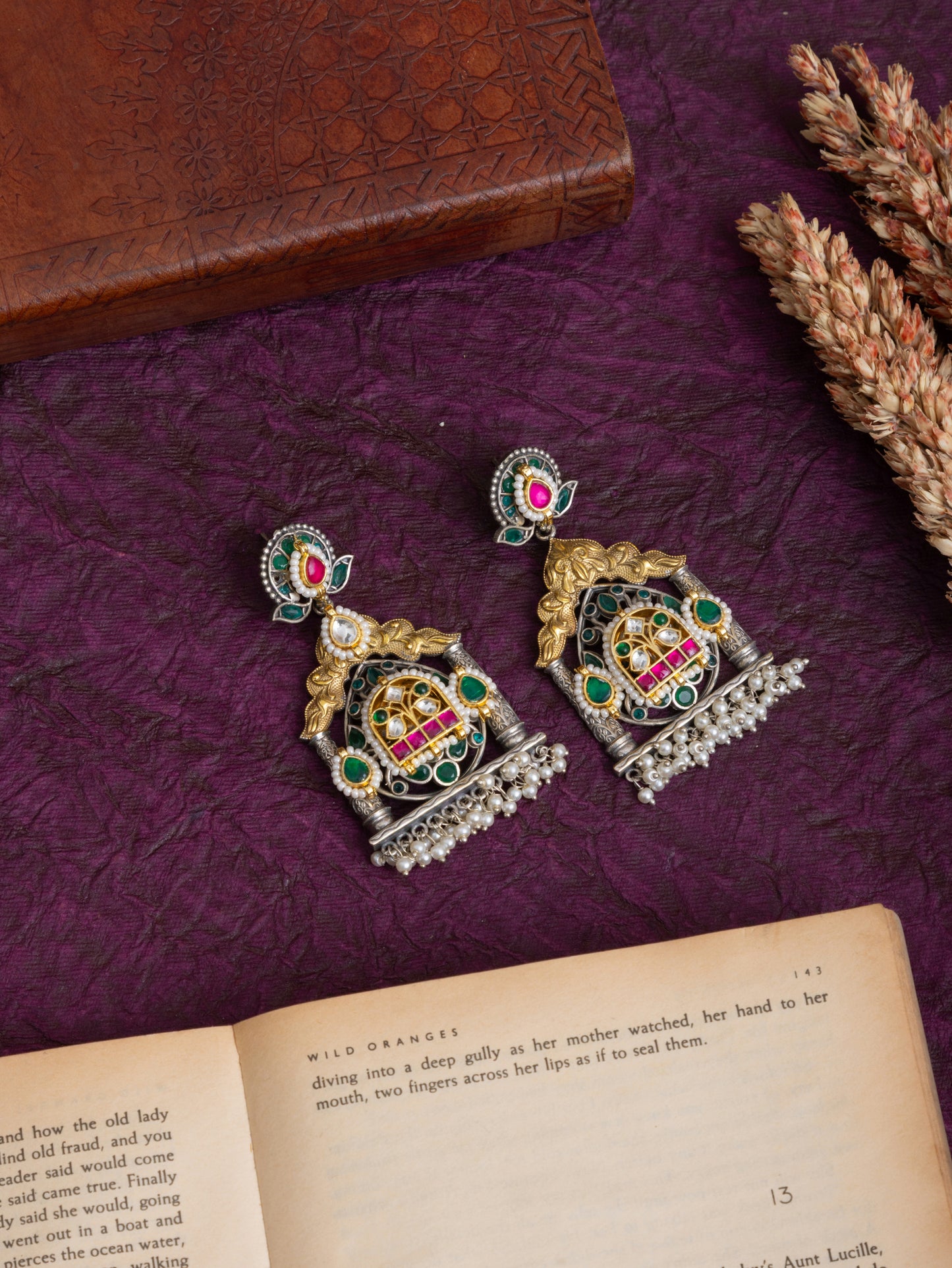 Sheesh Mahal kundan earrings
