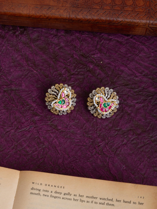 Kanira fusion kundan studs