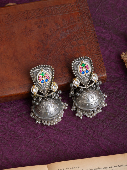 Shahi pachi kundan jhumka