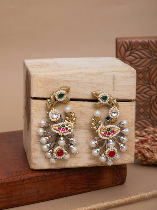Samaira pearl kundan earrings