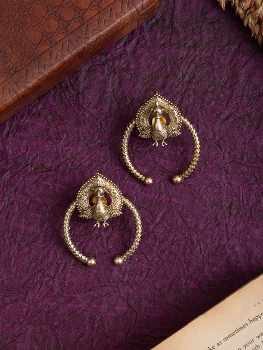 Shikha gold Peacock studs