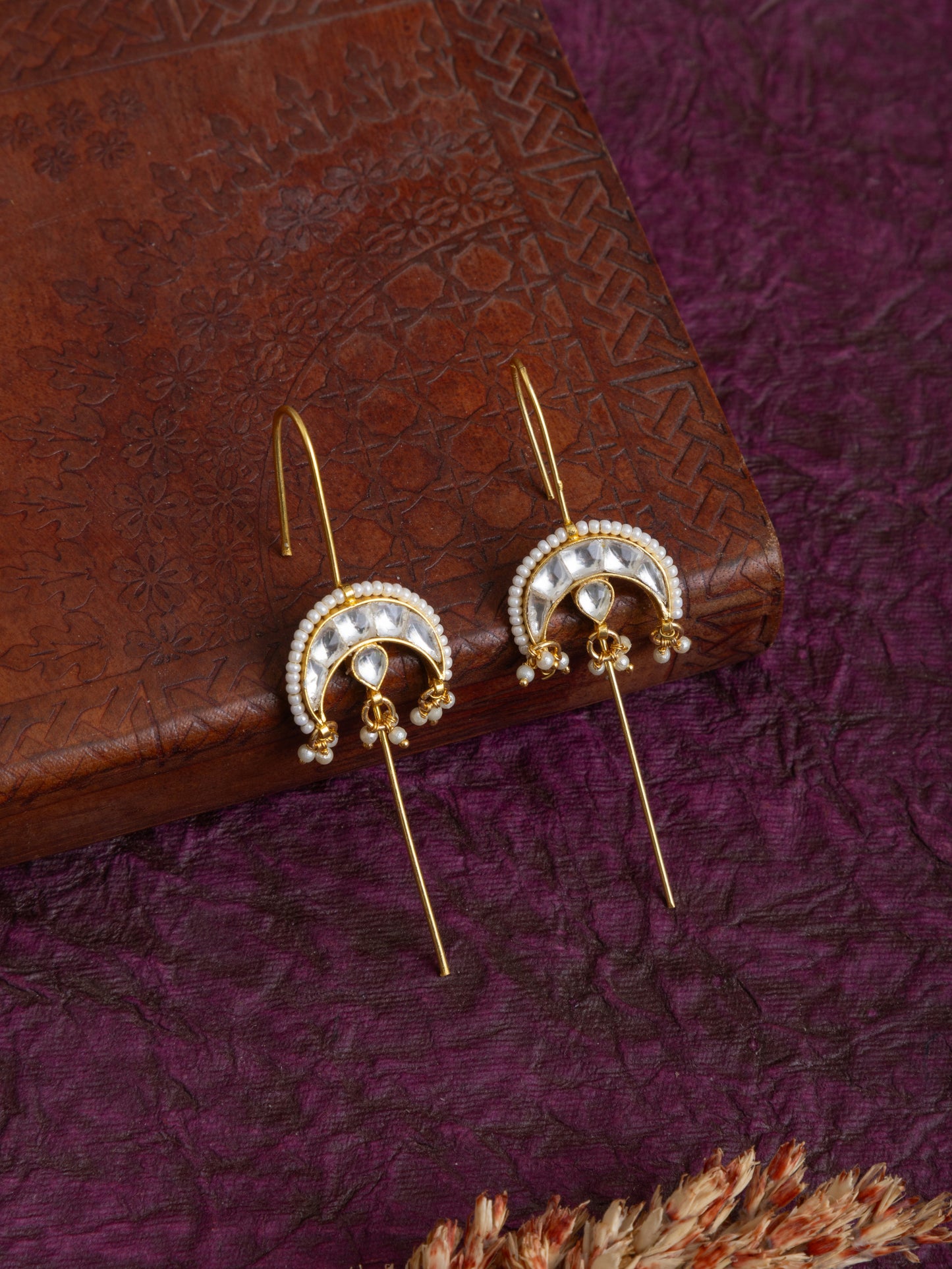 Ananya needle kundan earcuffs