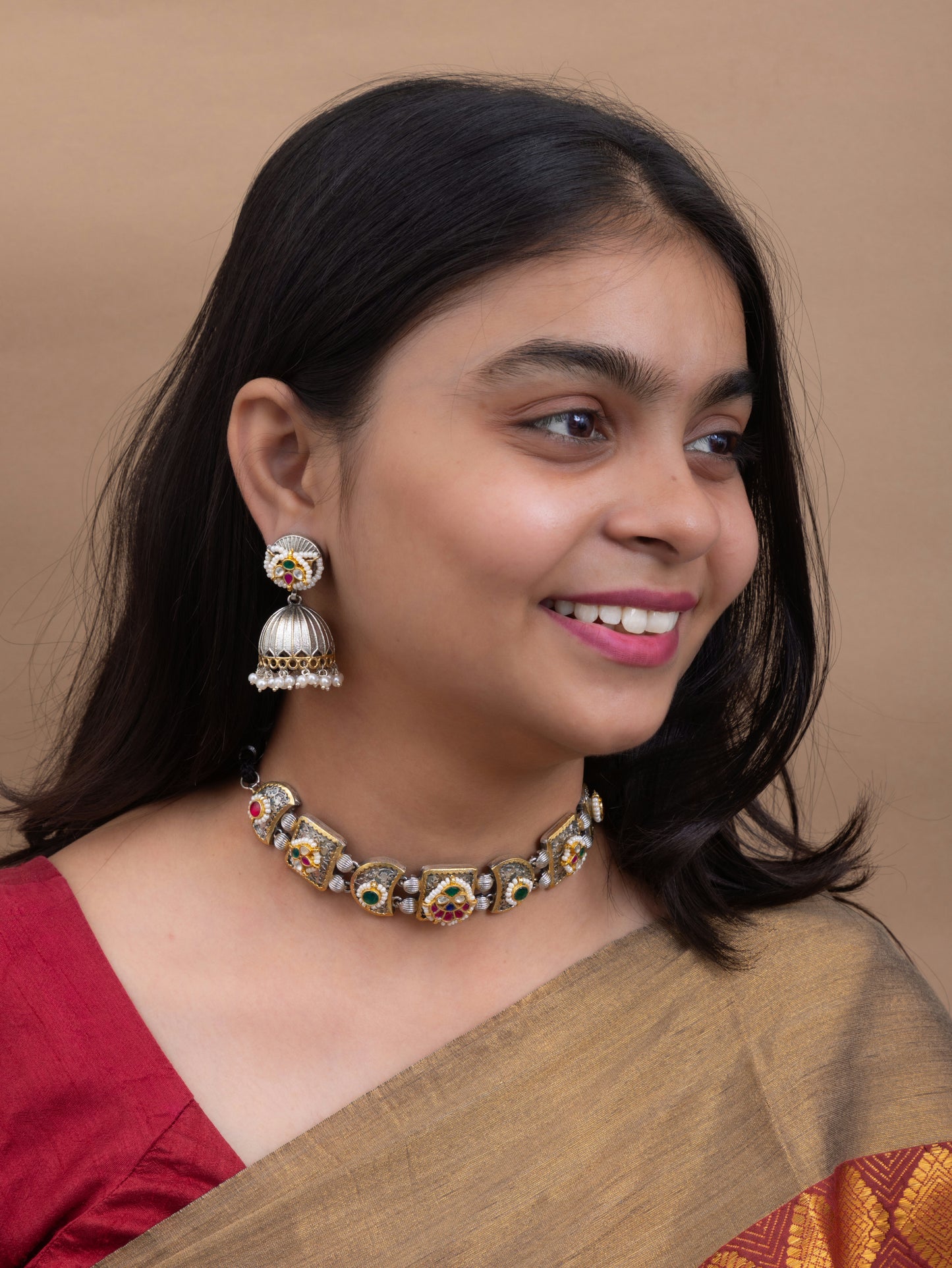 Gazal Fusion pachi kundan choker