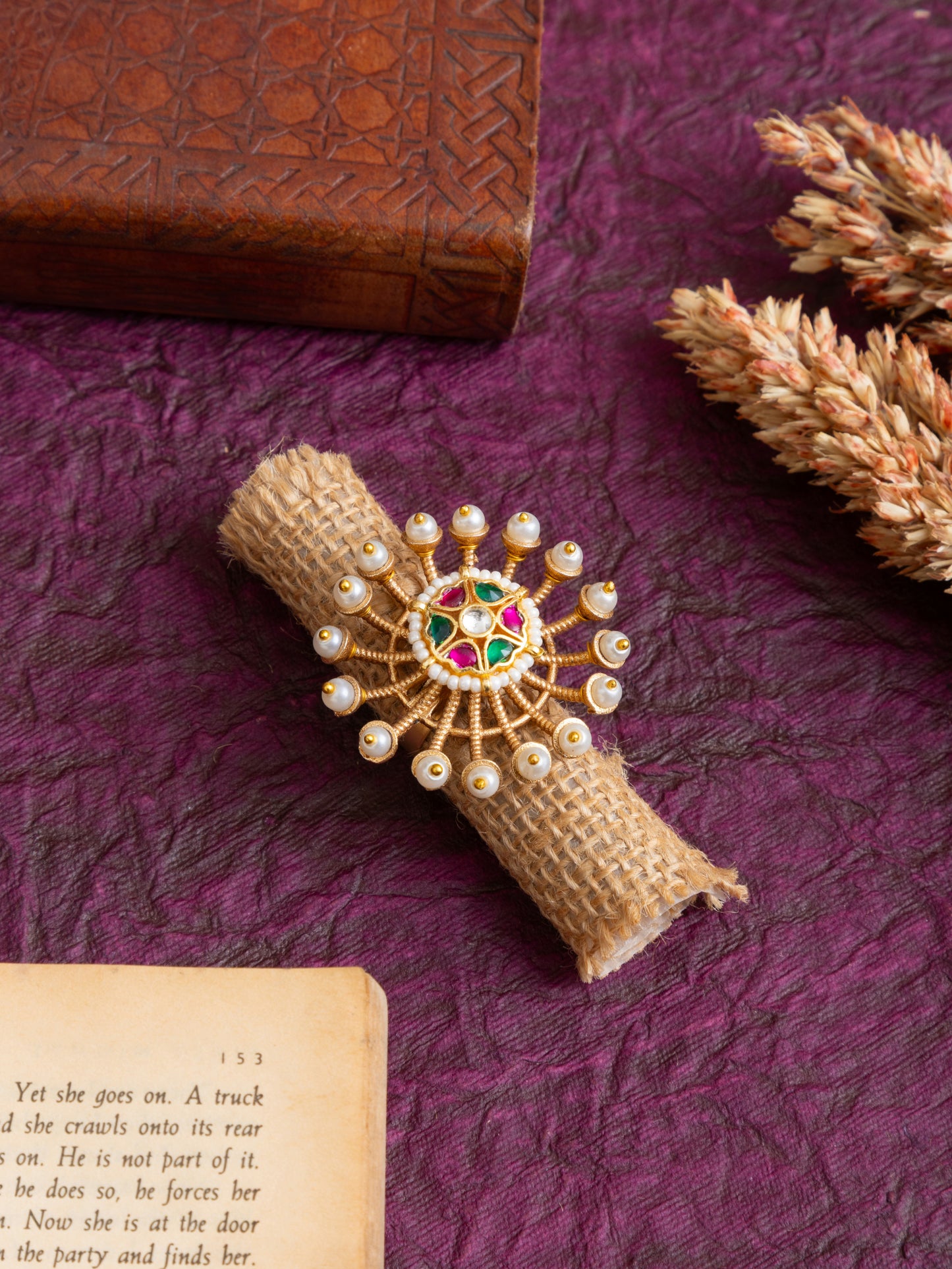 Daksha gold kundan ring