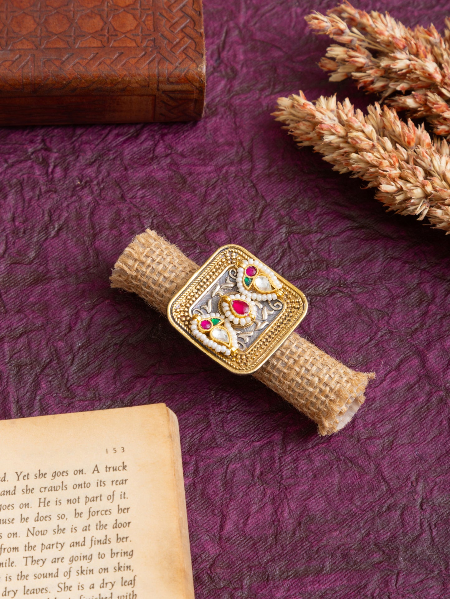 Madhu square kundan ring