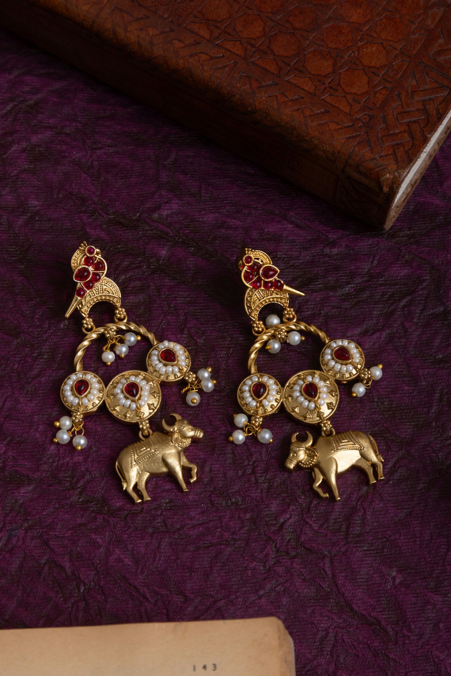 Bijal nandi gold earrings